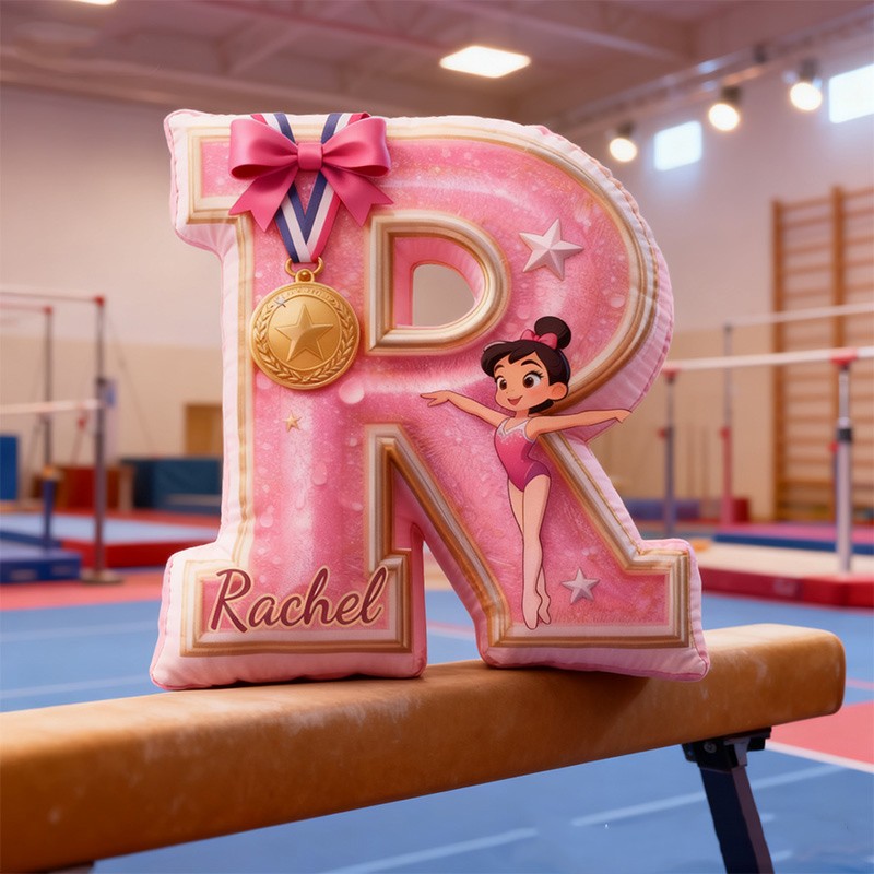 Personalized Gymnastic Letter Pillow with Custom Name Design