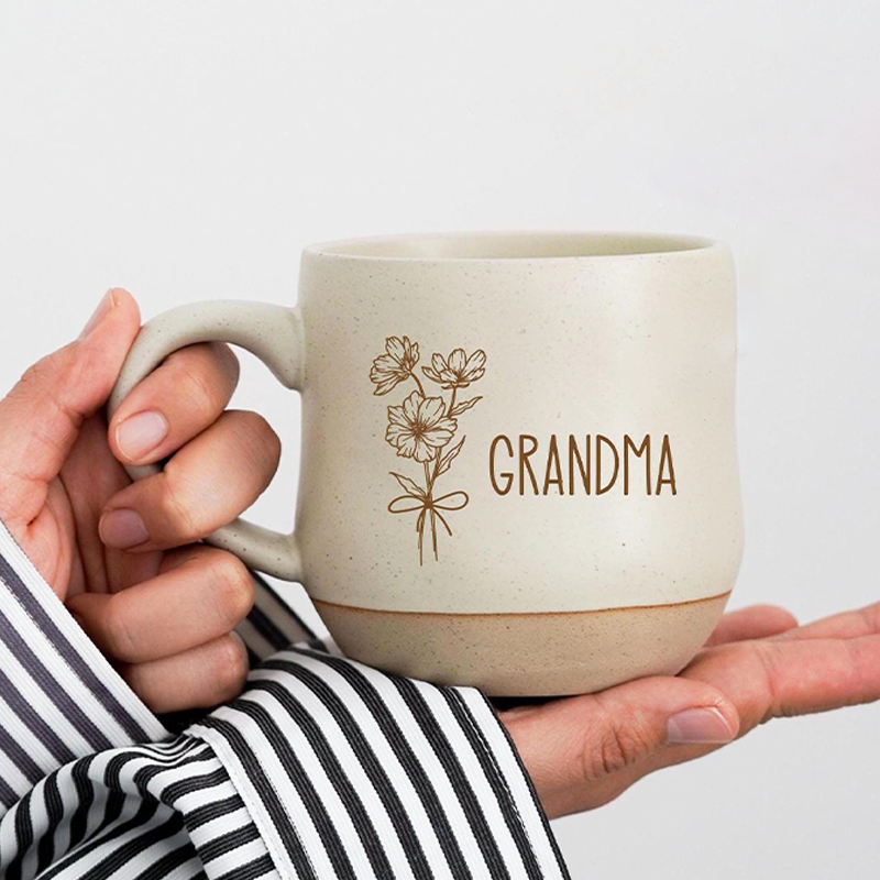 Personalized October Birth Flower Mug Unique Handmade Engraved Mother's Day Gift for Mom Grandma