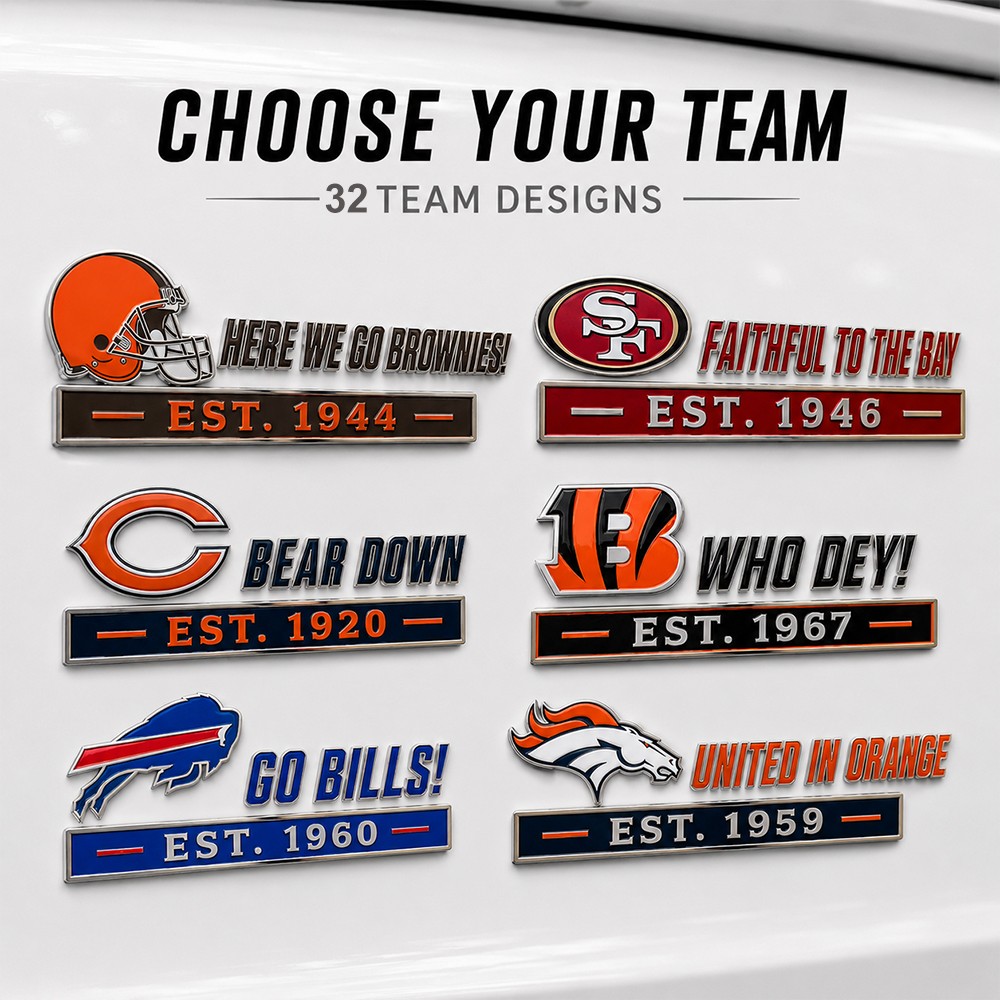 32 Team Football Team Car Emblem, Game Day Team Gift