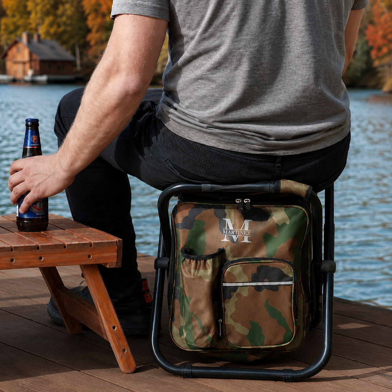 Personalized Cooler Chair Embroidery Backpack Outdoor Lover Gift Fishing Gifts for Men