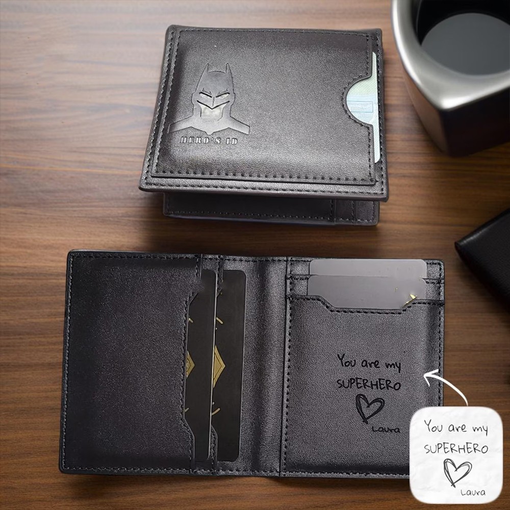 Personalized Leather Wallet for Men Unique Gift for Him