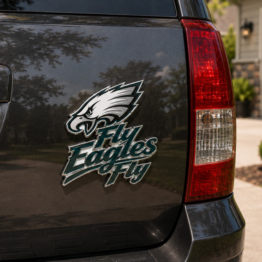 Philadelphia Eagles 3D Metal Car Emblem Badge, Premium Football Fan Auto Decor