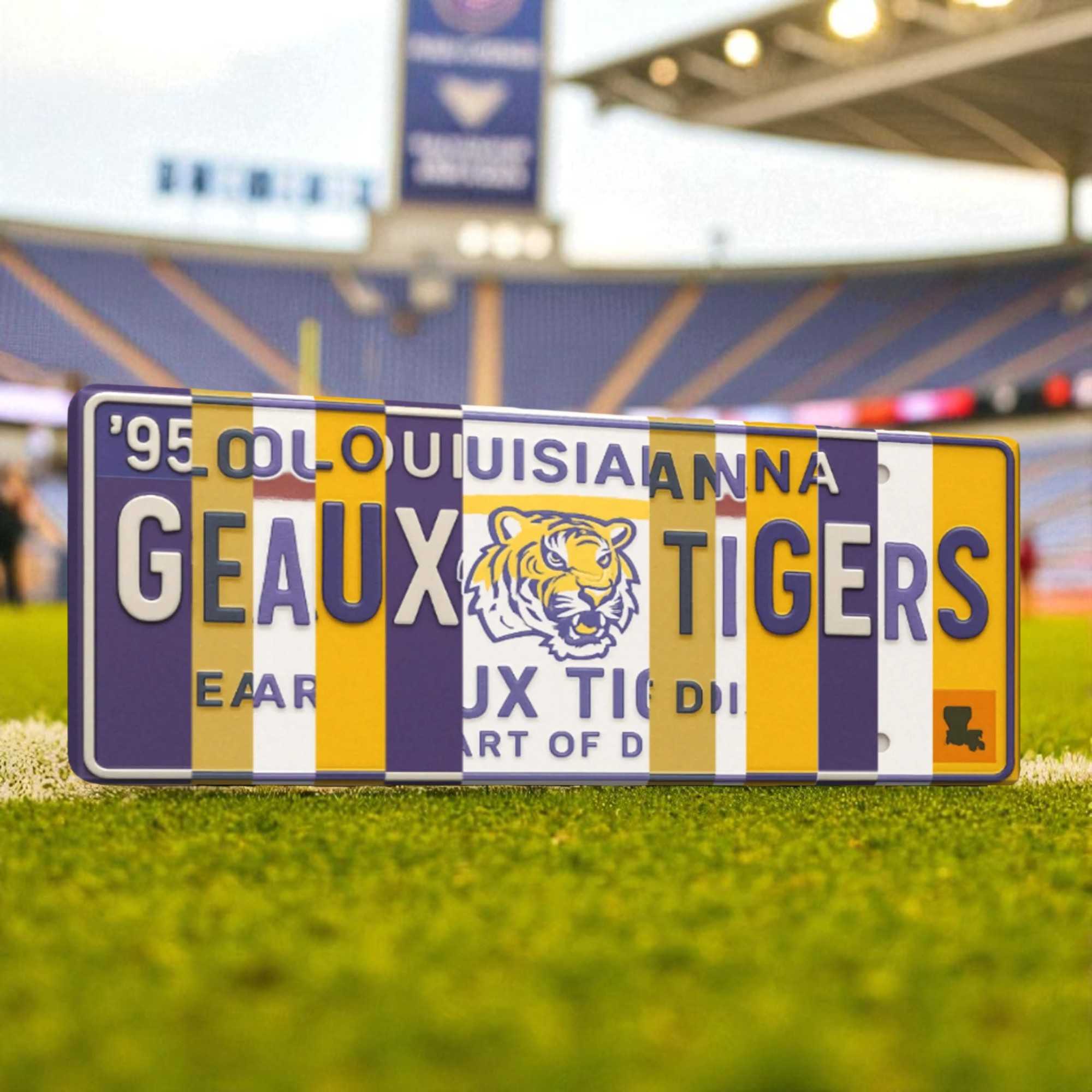 LSU Tigers License Plate Sign College Football Decor Gift for Him