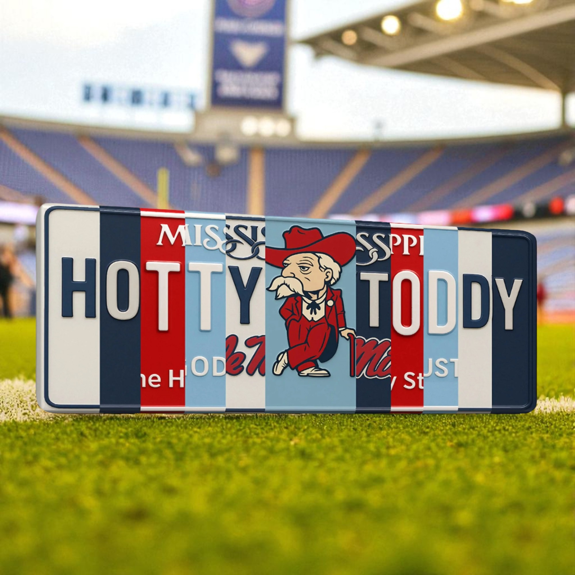 Ole Miss Rebels License Plate Sign College Football Decor Gift for Him