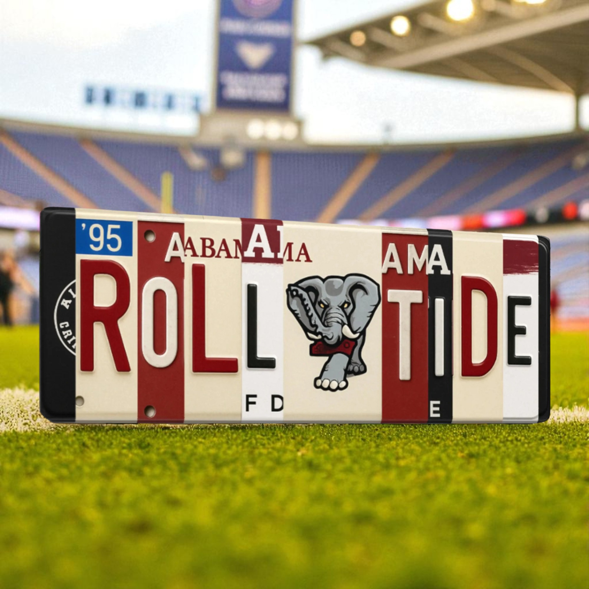 Alabama Crimson Tide License Plate Sign College Football Decor Gift for Him