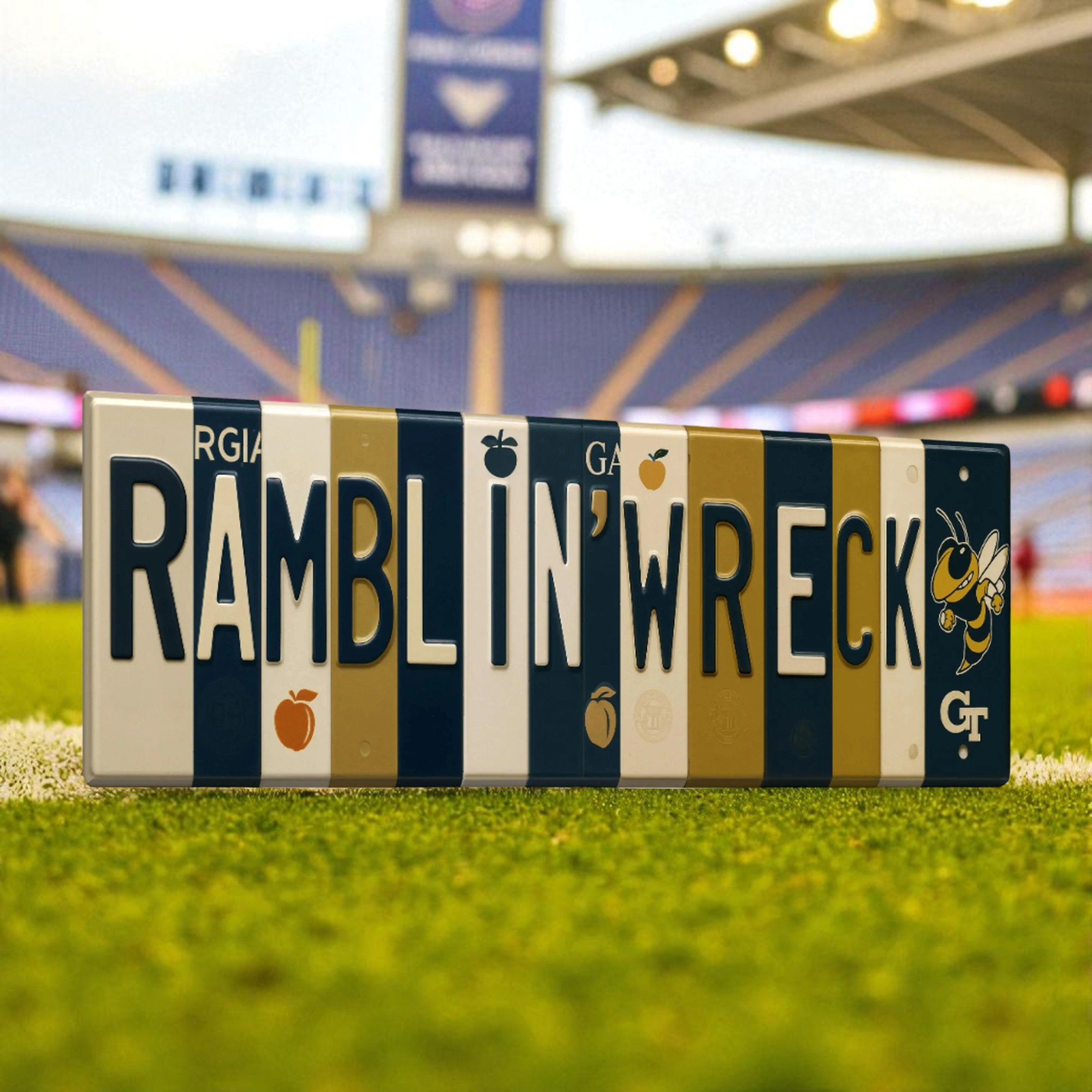 Georgia Tech Yellow Jackets License Plate Sign College Football Decor Gift for Him