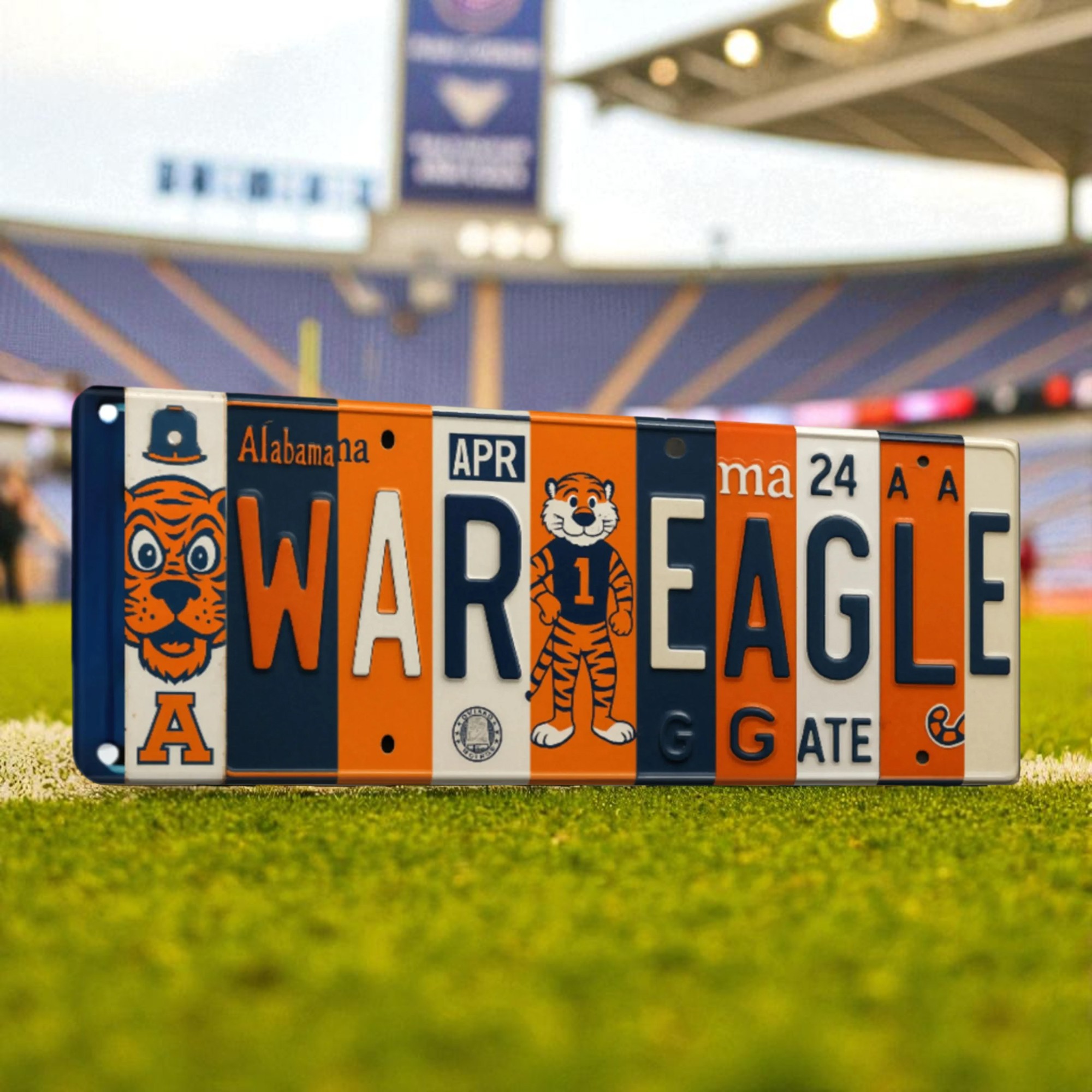 Auburn Tigers License Plate Sign College Football Decor Gift for Him