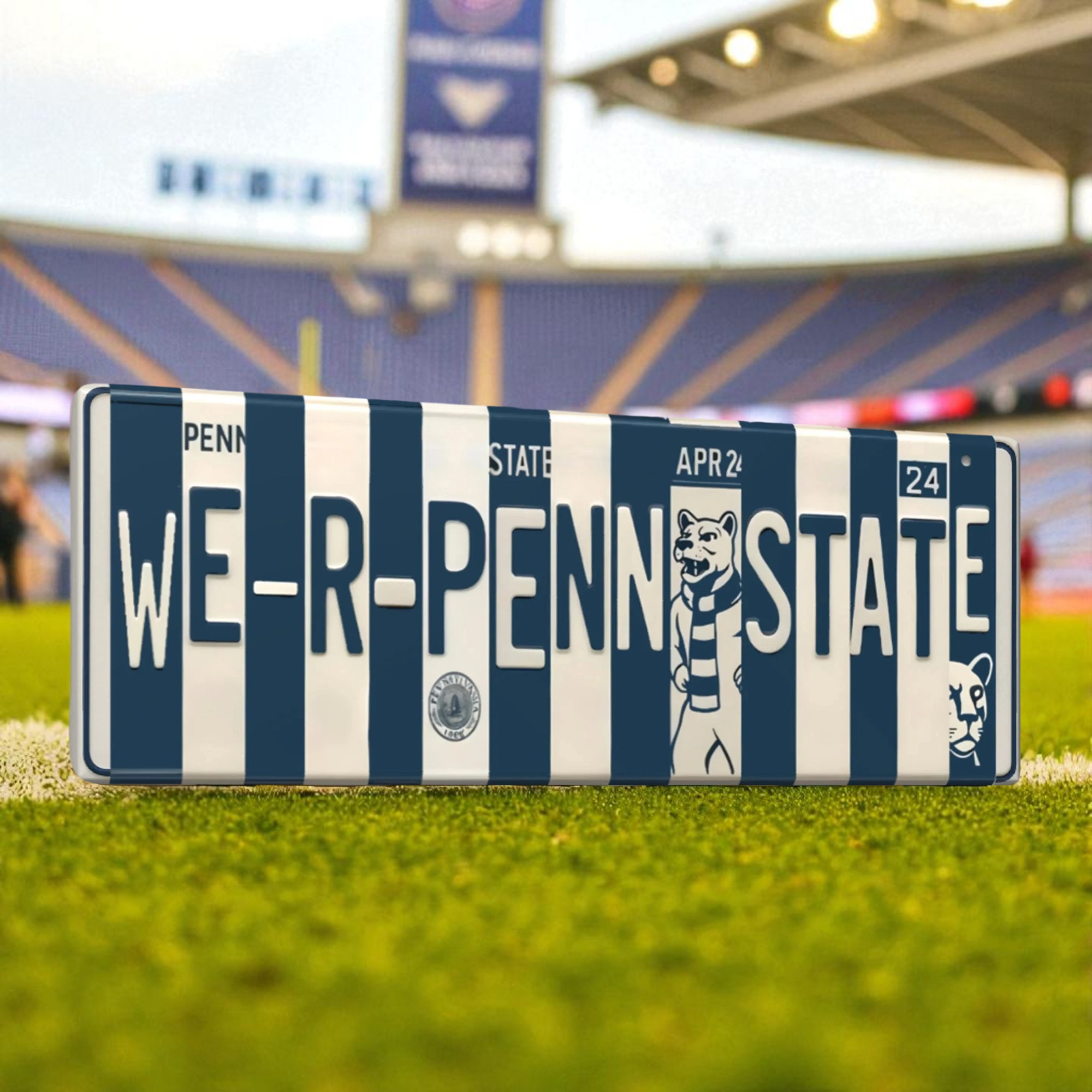 Penn State Nittany Lions License Plate Sign College Football Decor Gift for Him