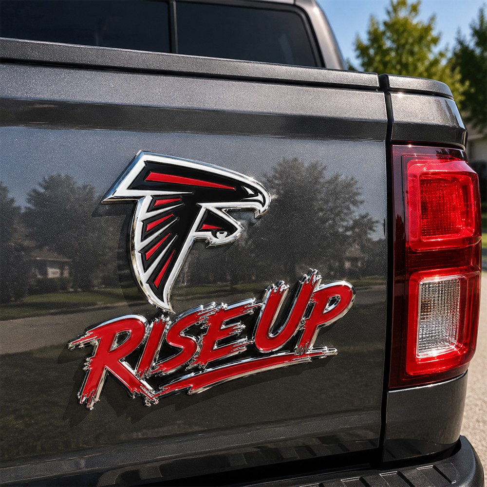 Atlanta Falcons 3D Metal Car Emblem Badge, Premium Football Fan Auto Decor