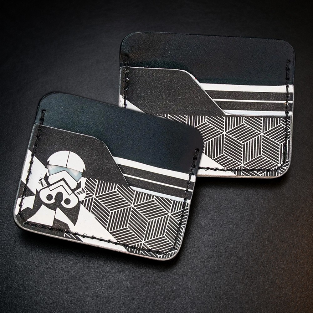 Handcrafted Sci-Fi Inspired Leather Card Holder Gift for Him Father's Day Gift