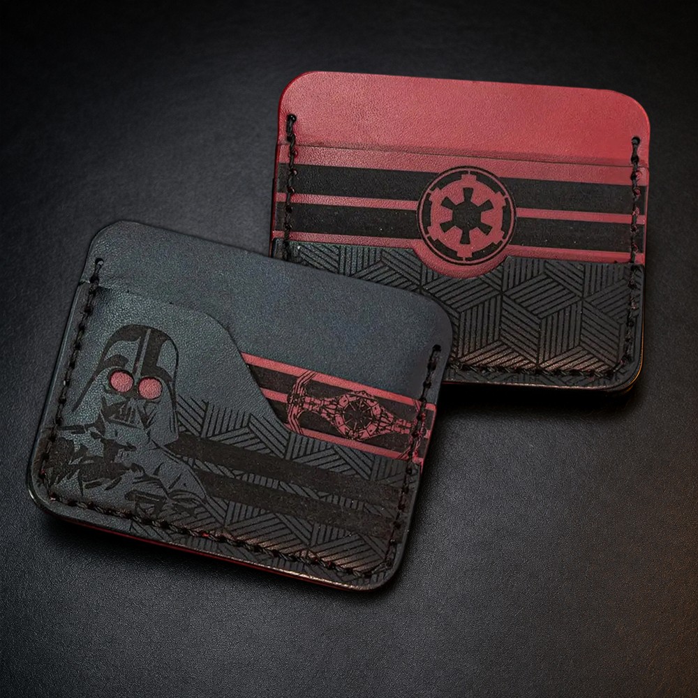 Handcrafted Galactic Villain Inspired Leather Card Holder Gift for Him