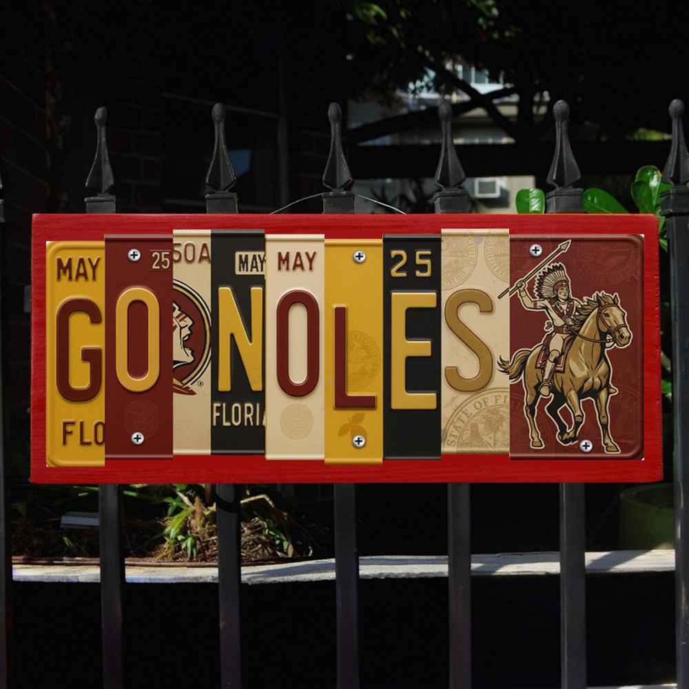 Florida State Seminoles License Plate Sign College Football Decor Gift for Him