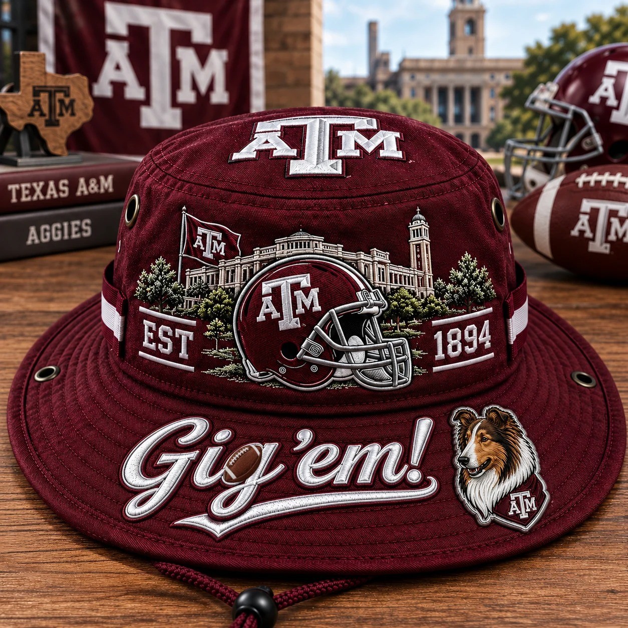 Gig ’em Boonie Hat, College Football Fan Wide Brim Game Day Hat