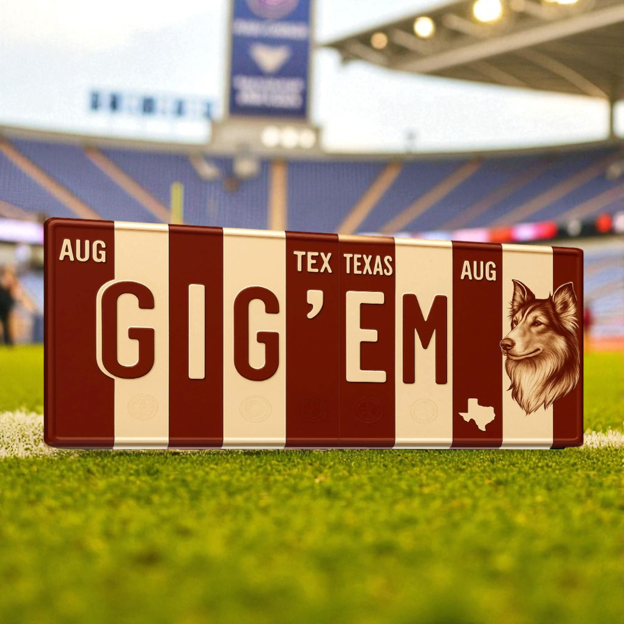 Texas A&M Aggies License Plate Sign College Football Decor Gift for Him