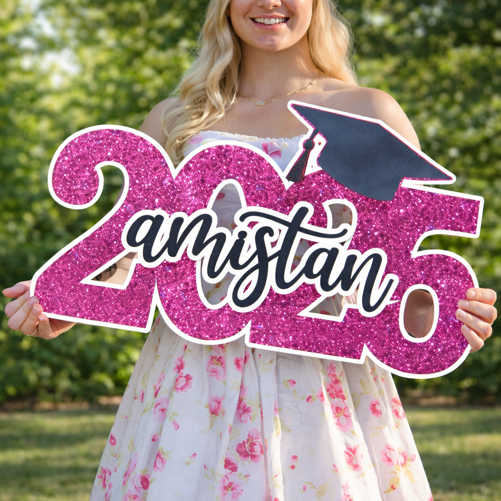 Custom Graduation Name Sign Her/Him Grad Party Decorations