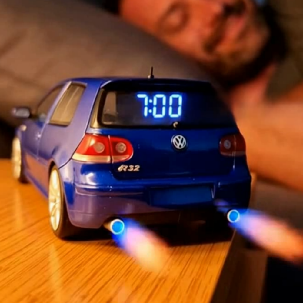 Car Alarm Clock with Realistic Engine and Light Effects Gift for Boyfriend