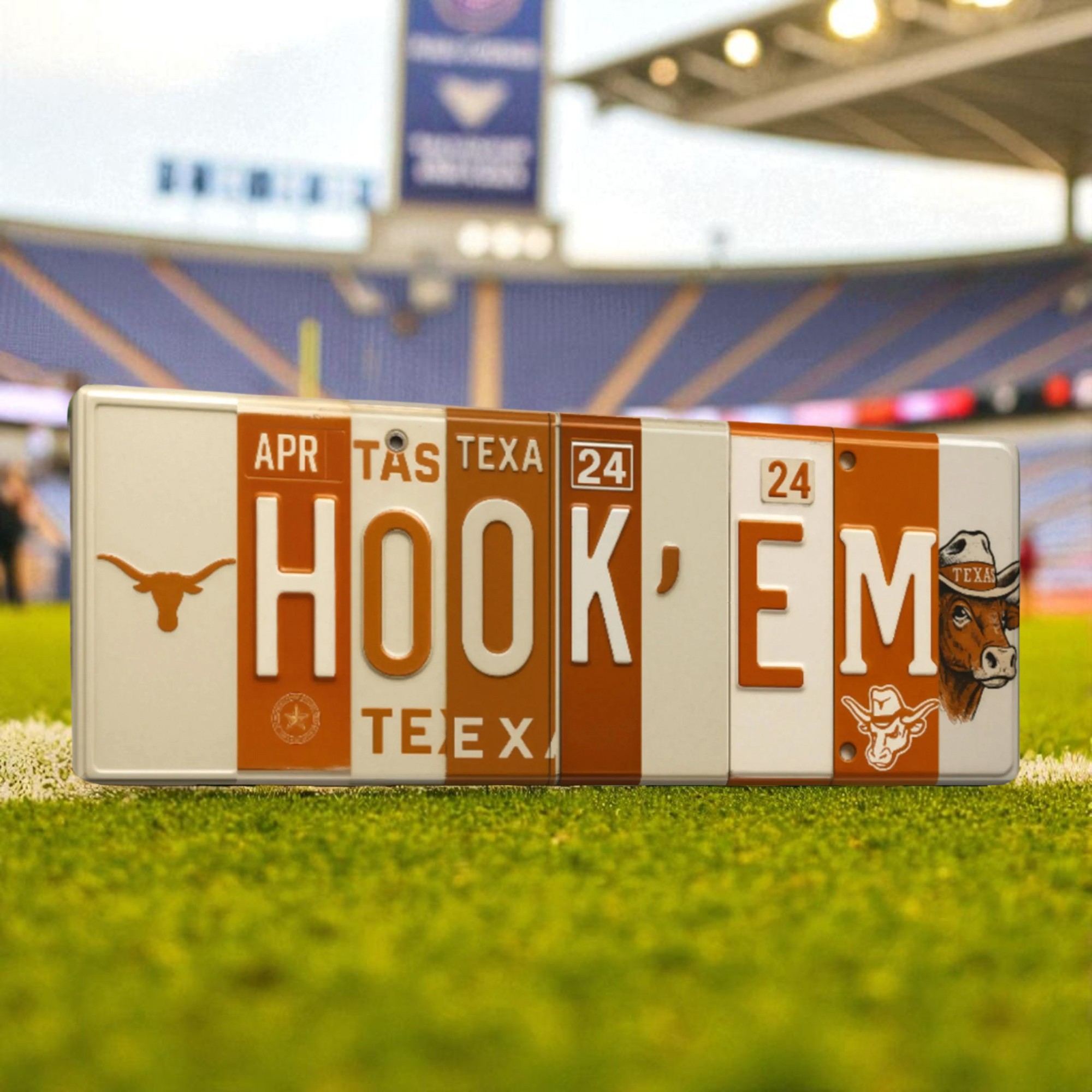 Texas Longhorns License Plate Sign College Football Decor Gift for Him