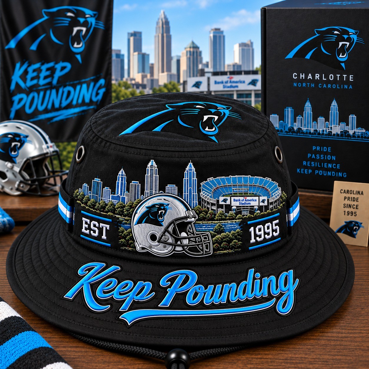 Keep Pounding Boonie Hat, College Football Fan Wide Brim Game Day Hat