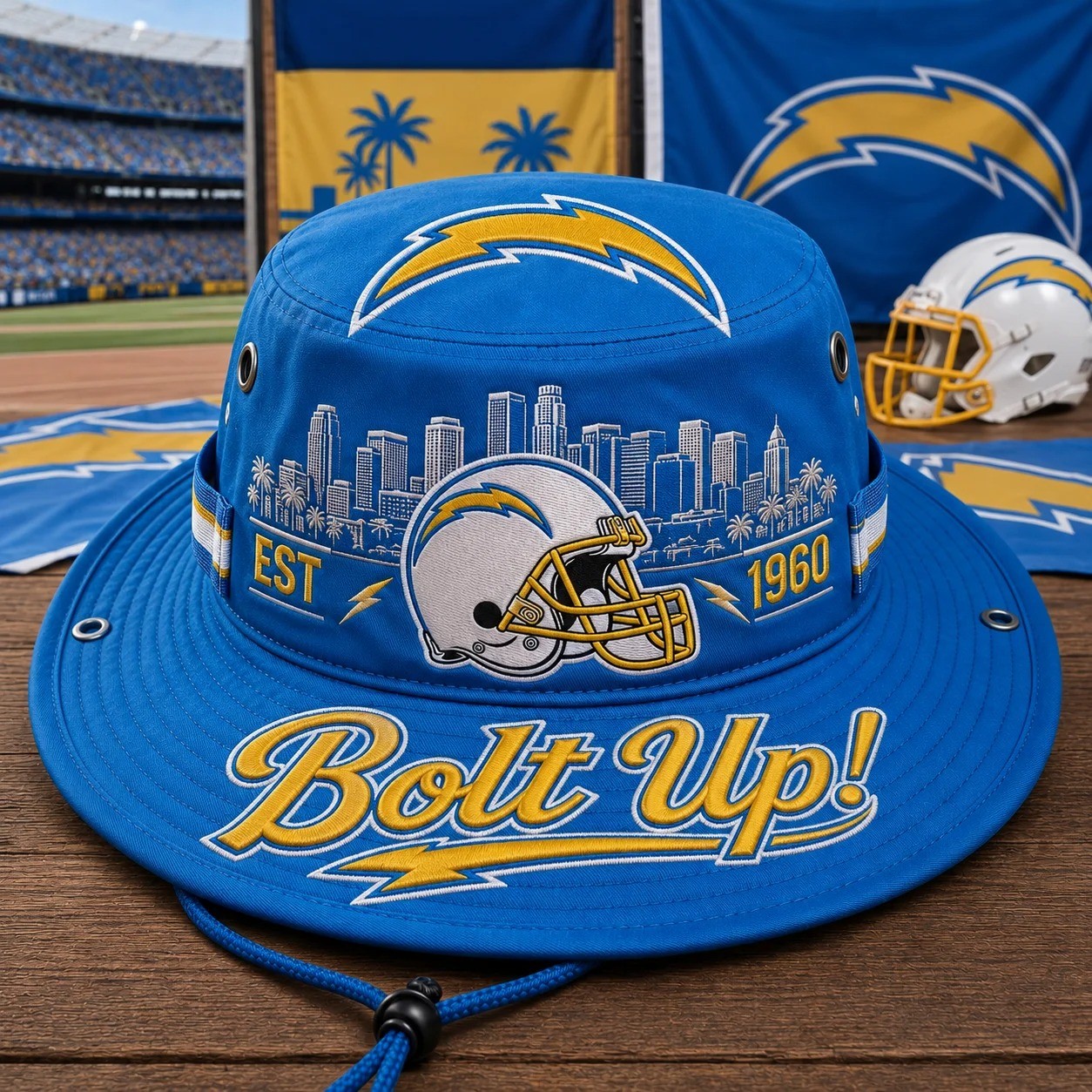Bolt Up Boonie Hat, Football Fan Wide Brim Hat, Game Day Outdoor Hat