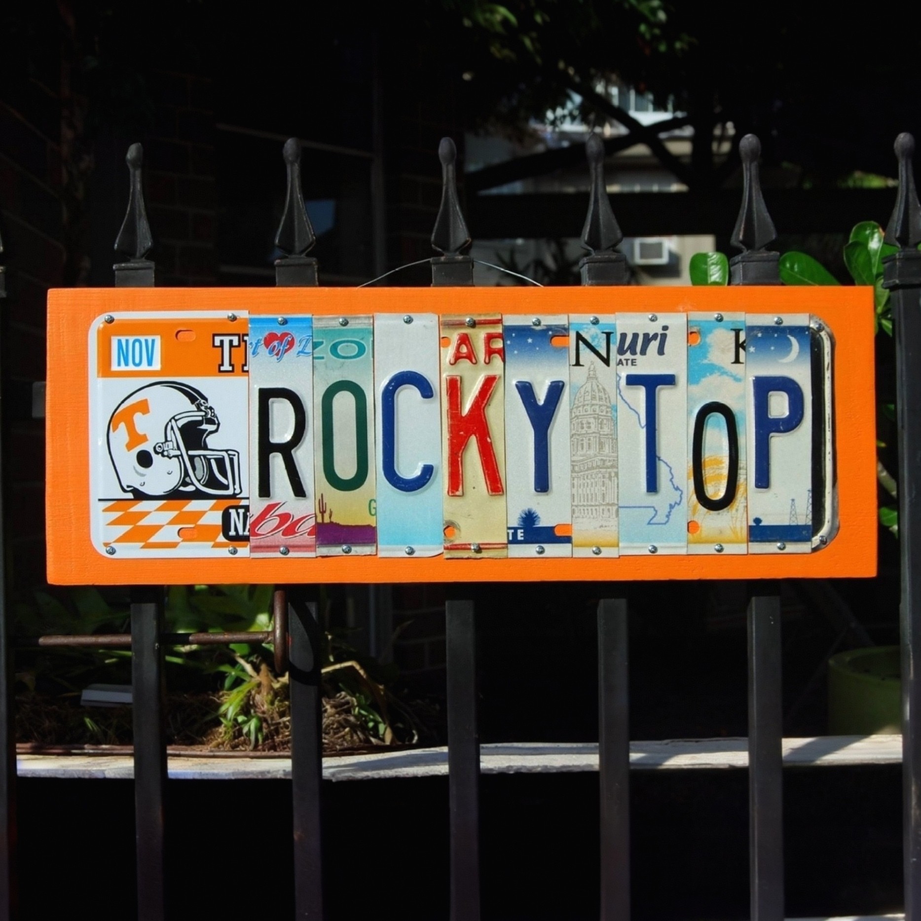 Tennessee Volunteers License Plate Sign Football Fan Gift Man Cave Bar Decor