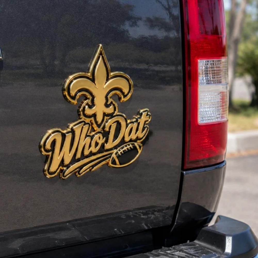 New Orleans Saints 3D Metal Car Emblem Badge, Premium Football Fan Auto Decor