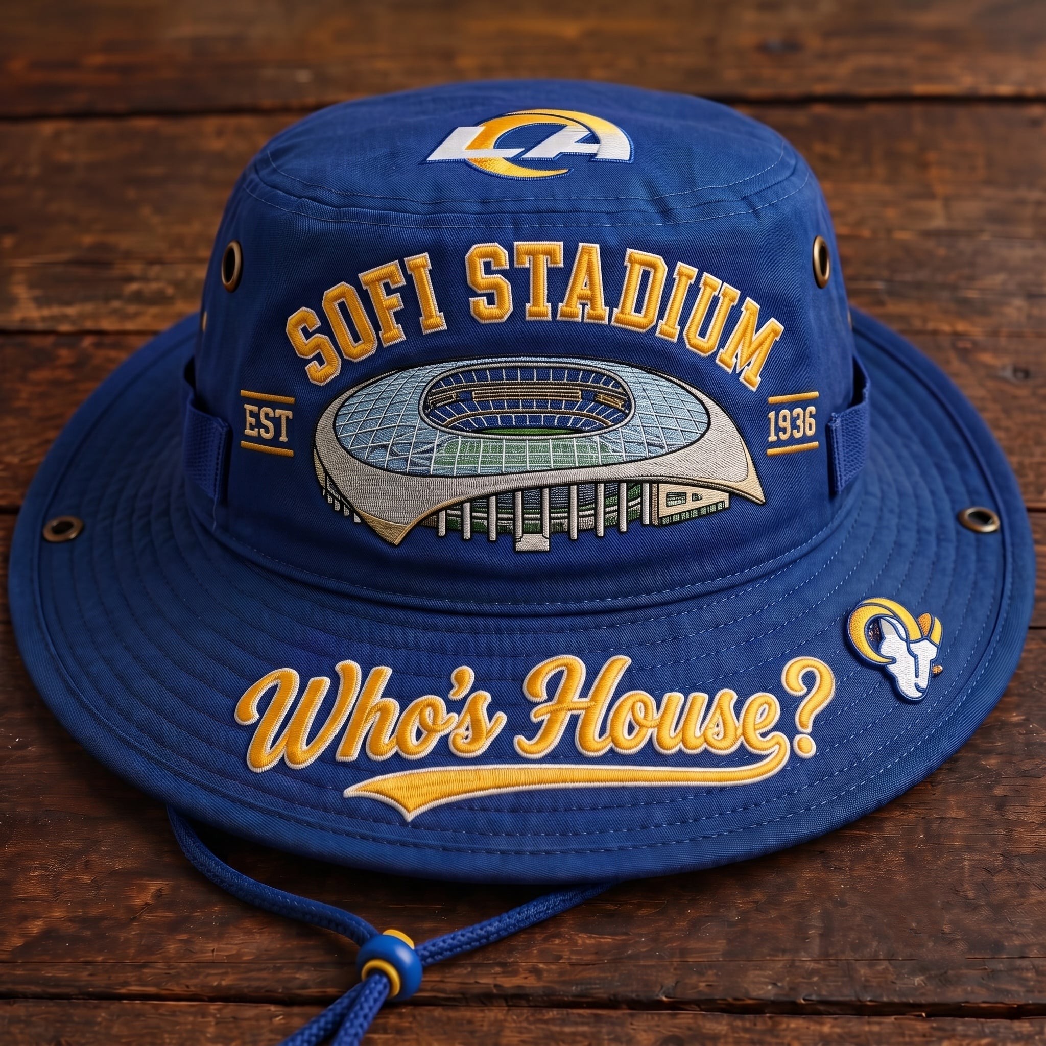 Whose House SoFi Stadium Boonie Hat, Football Fan Wide Brim Hat, Game Day Outdoor Hat