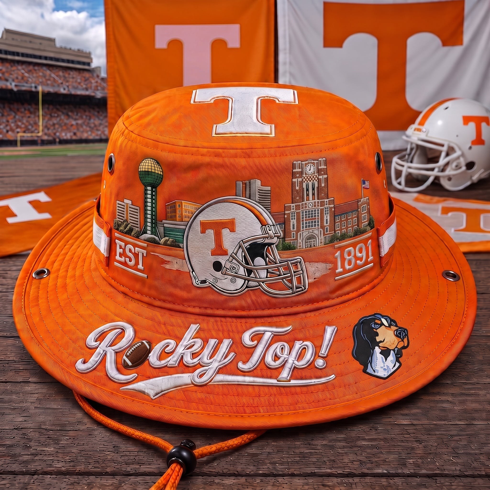 Rocky Top Boonie Hat, College Football Fan Wide Brim Game Day Hat