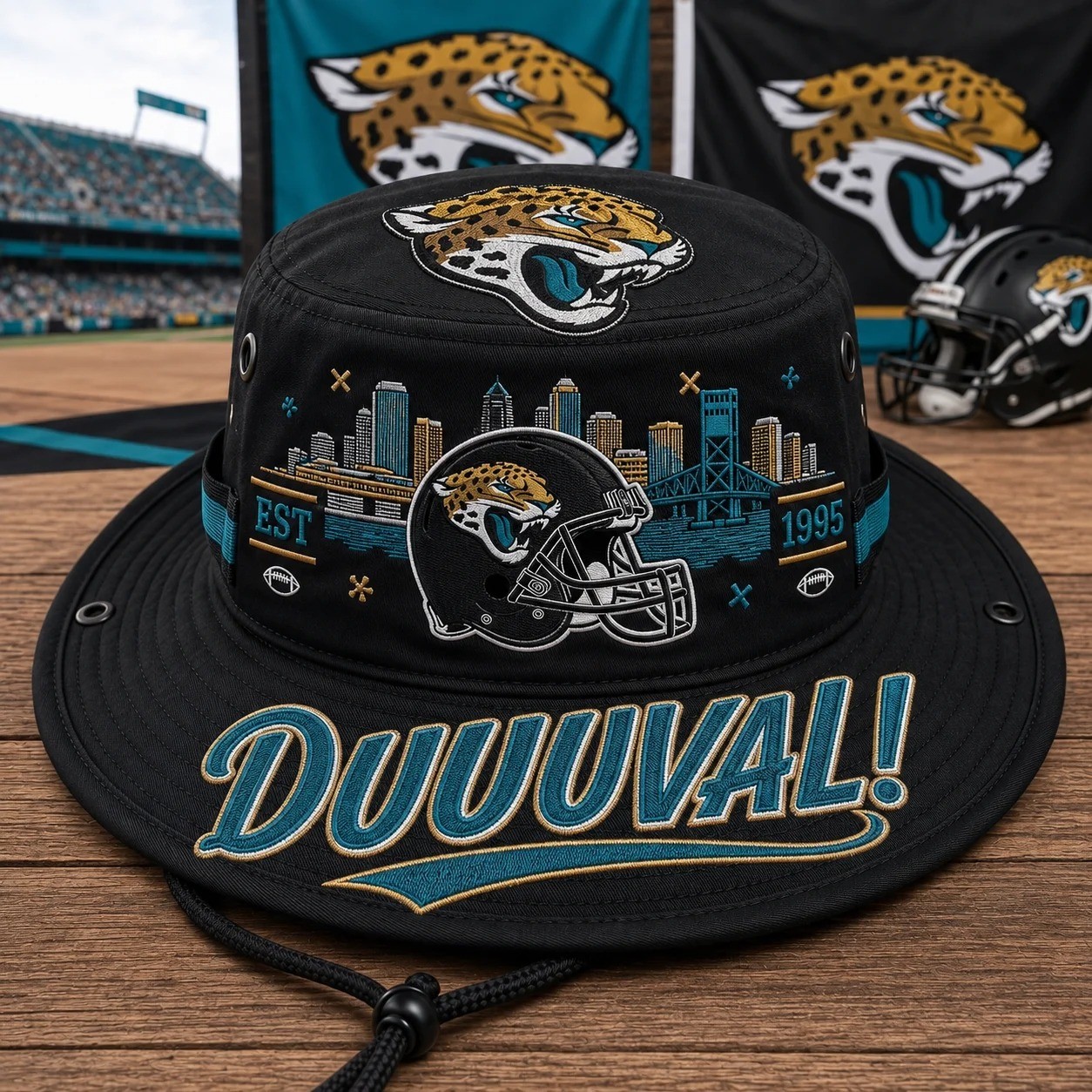 DUUUVAL Boonie Hat, Football Fan Wide Brim Hat, Game Day Outdoor Hat