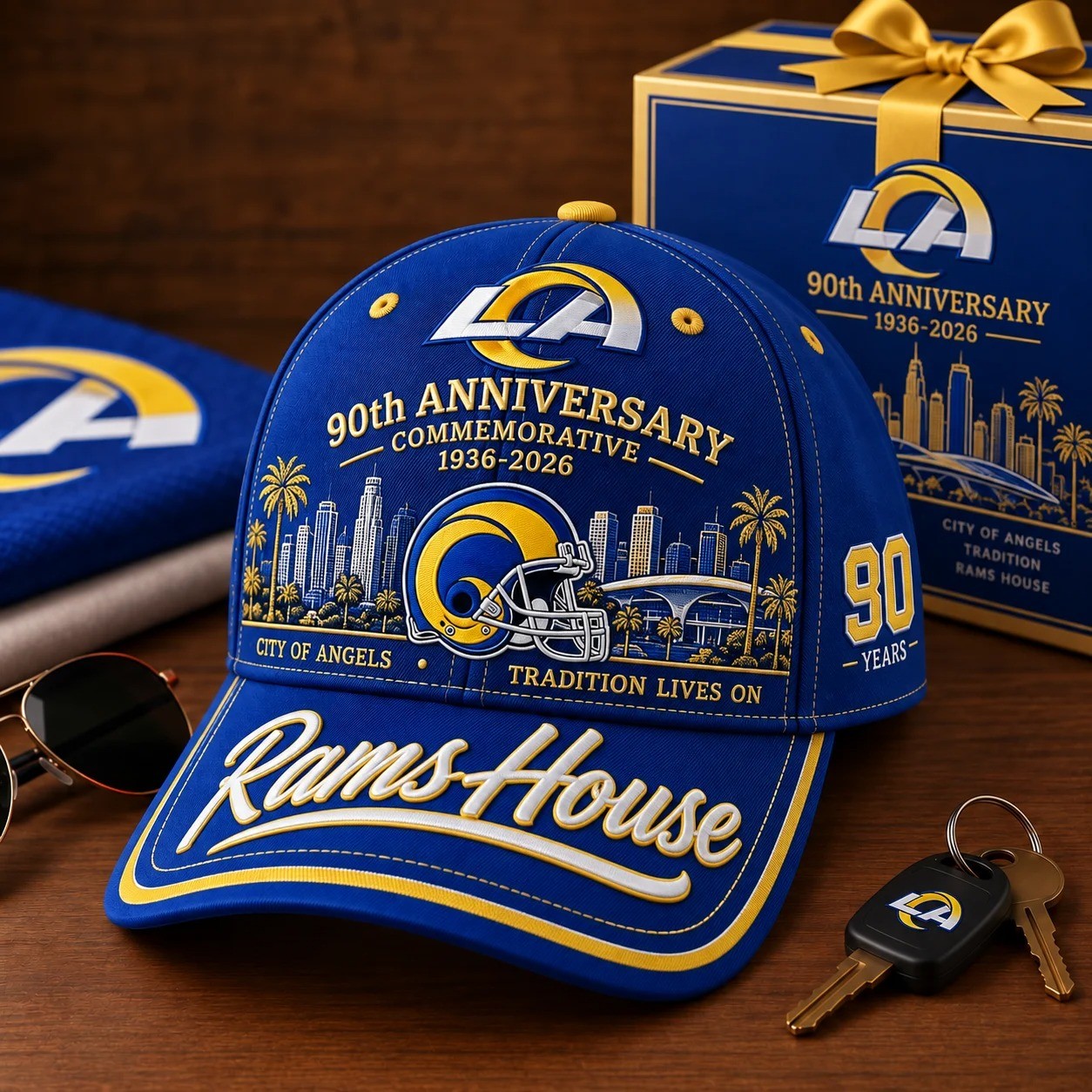Rams House 90th Anniversary Commemorative Cap, One Size Fits Most