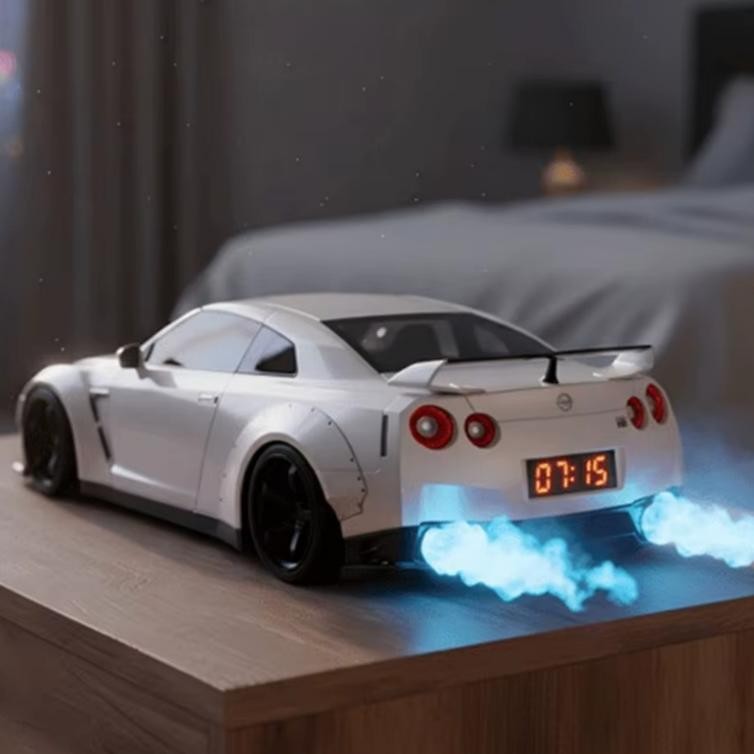 Car Alarm Clock with Realistic Engine and Light Effects Gift for Boyfriend
