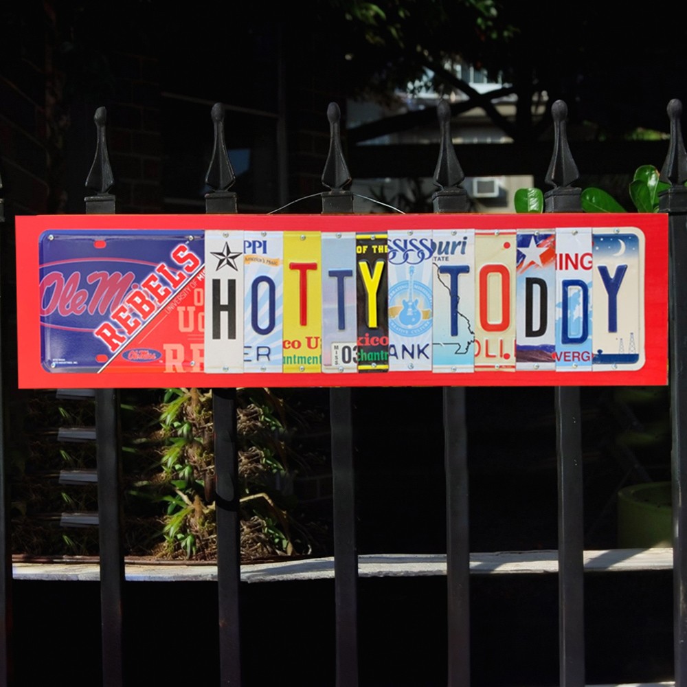 Ole Miss Rebels License Plate Sign Football Fan Gift Man Cave Bar Decor