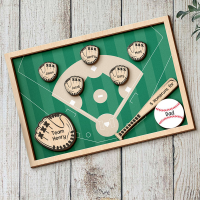 Personalized 3D Wooden Baseball Sign Father's Day Gift for Dad