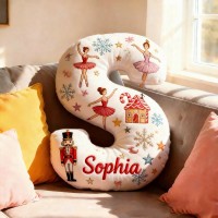 Personalized Nutcracker Ballerina Letter Pillow with Custom Name Design