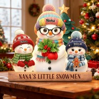 Personalized Snowman Light Box Family Christmas Gift Cozy Winter Home Decor