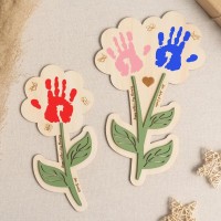 Custom DIY Flower Kids Handprint and Name Sign Gift for Mom or Grandma Mothers Day Gift