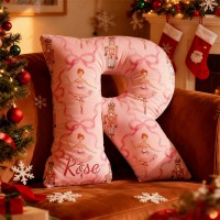 Personalized Nutcracker Ballet Letter Pillow with Custom Name Design