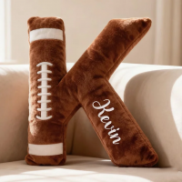 Personalized  Football Letter Pillow with Custom Name Design
