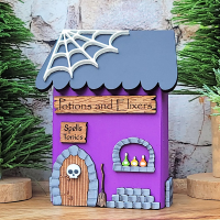 Personalized Handmade Wooden Witchy Potions Shop Figurines for Halloween Tiered Trays