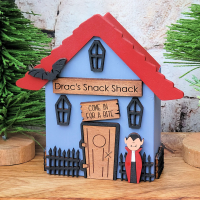 Personalized Handmade Haunted House Figurines for Halloween Wooden Tiered Tray Village Decor