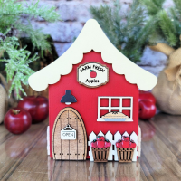 Personalized Wooden Fall House Figurines for Rustic Tray Shelf or Entryway Decor