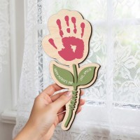Custom DIY Flower Kids Handprint and Name Sign Gift for Mom or Grandma Mothers Day Gift