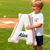 Personalized  Baseball Letter Pillow with Custom Name Design
