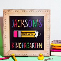 Custom Back to School Sign for Kids Reusable Photo Prop for First 100th or Last Day of School