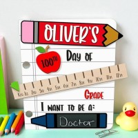 Custom Back to School Sign for Kids Reusable Photo Prop for First 100th or Last Day of School