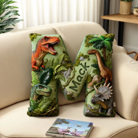 Personalized Dinosaur Letter Pillow with Custom Name Design