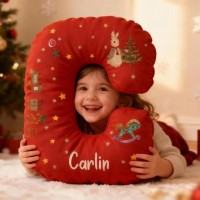 Personalized Christmas Letter Pillow with Custom Name Design
