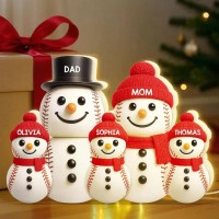 Personalized Snowman Light Box Family Christmas Gift Cozy Winter Home Decor