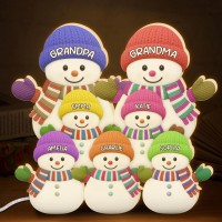 Personalized Snowman Light Box Family Christmas Gift Cozy Winter Home Decor