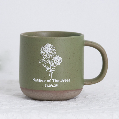 Personalized November Birth Flower Mug Unique Handmade Engraved Mother's Day Gift for Mom Grandma