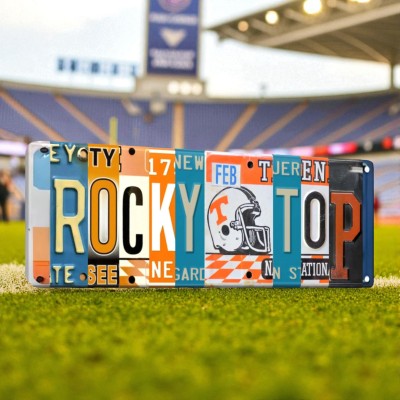 Tennessee Volunteers License Plate Sign College Football Decor Gift for Him